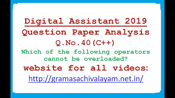 DIGITAL ASSISTANT || QUESTION PAPER ANALYSIS || Q.NO. 40