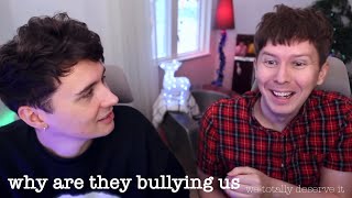 Full dan and phil but they relentlessly bully the 12 year old phannies we once were (valid tbh) Guide