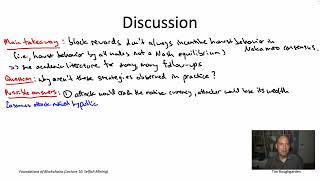 Foundations of Blockchains (Lecture 10.7: Discussion)