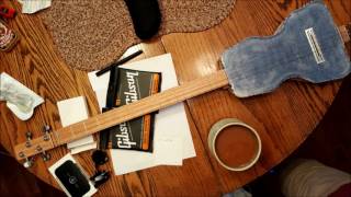 ceramic body guitar 4 string - cbg - cigar box guitar inspired