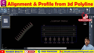 Alignment & Profile from 3d Polyline | Profile from 3d Polyline | Export & Import land xml File C3d