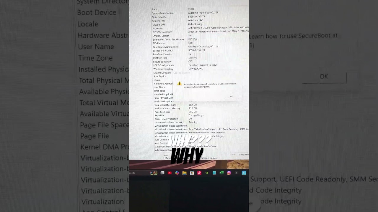 Secure Boot Disabled!!! Battlefield 6 #Shorts #Content #battlefield6