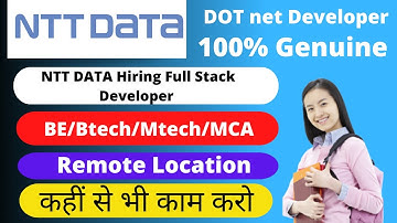 Work From Home Jobs | Remote Jobs | NTT data hiring for remote locations | online jobs at home | job