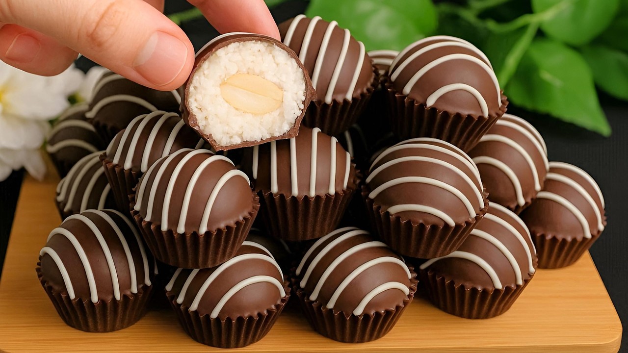 Простые трюфели Bounty из 4 ингредиентов – готовятся за 10 минут и лучше, чем магазинные! 🍫🥥