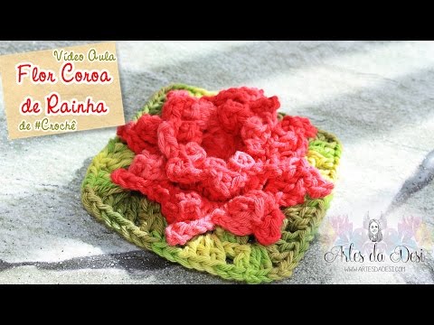 Flor Coroa de Rainha de #crochê - Artes da Desi
