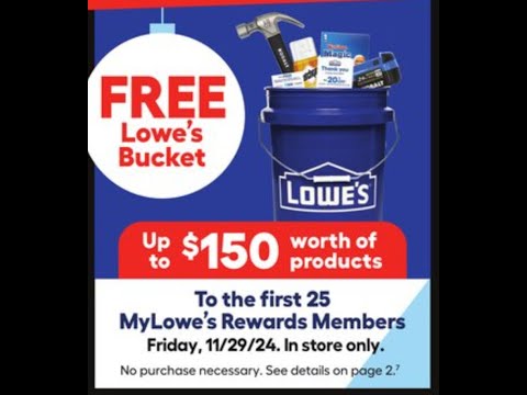 Lowe's Free Bucket Doorbuster Black Friday 2024 What's Inside