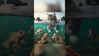 Cat Playing With Frogfishes |#Shorts #Viralshorts #Cat