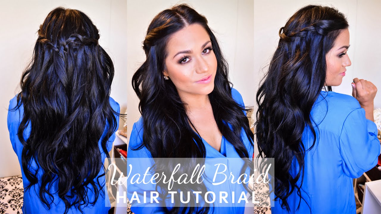 Waterfall Braid Hairstyle Tutorial - LUXURY FOR PRINCESS - YouTube