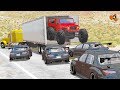 Beamng drive - Bandits Chases vs. Truckers crashes