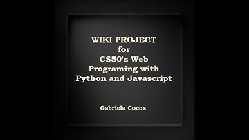 Wiki Project for CS50