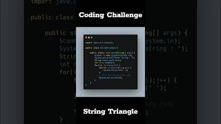 🧩🔡 Coding Challenge : String Triangle 📐🧩