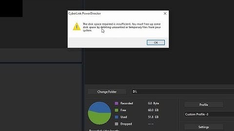 The disk space required is insufficient (PowerDirector, Capture from Webcam  error)