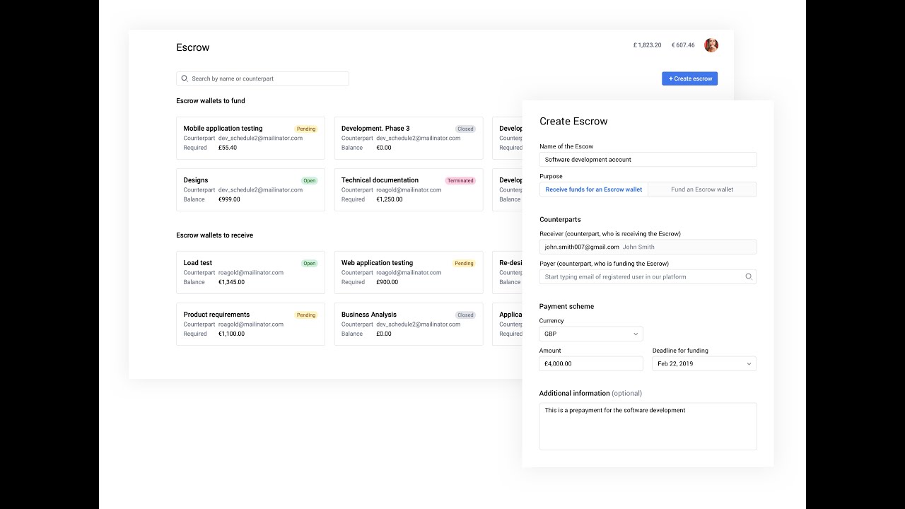 Digital Escrow Wallet