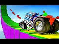How far can the turbo tractor climb in GTA?