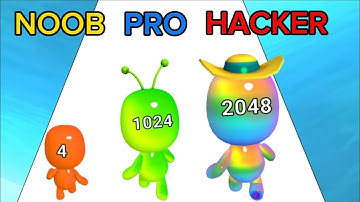 NOOB VS PRO VS HACKER Man Runner 2048