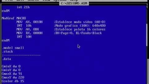 Configurar con ensamblador el modo de video de la pantalla