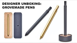 Designer Unboxing: Grovemade Pens with Sketch Test (bonus: Grovemade Drawer Organizers)