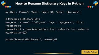 How to Rename Dictionary Keys in Python