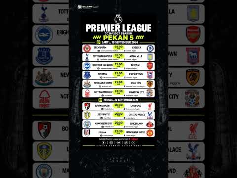 banker toto x FUN77BET - JADWAL PREMIER LEAGUE PEKAN 5 2026/2027 | Chelsea, Arsenal, Liverpool, Man United & Man City Fixture