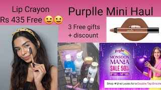 Purplle Haul|Purplle  Crayon Free Rs 435??+ 2 more  gifts ? ?