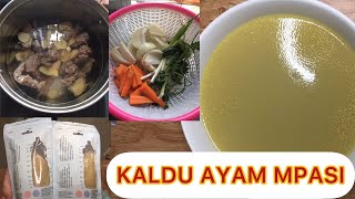Resep KALDU AYAM untuk MPASI BAYI (Cara Membuat Kaldu Ayam) - Tanpa Slow Cooker (GAK BENING). 