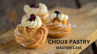 MASTERCLASS- Choux Pastry 3 ways with 3 Cream Fllings. Learn to make Cream Puffs, Swans and Zeppole