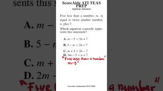 ATI TEAS Algebraic Sentences Made EASY 🔥