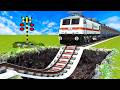 【踏切アニメ】あぶない電車 空中 TRAIN Vs Giant Pit 🚦 Fumikiri 3D Railroad Crossing Animation 2026 #1million #1