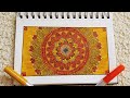 How to draw Colourful Mandala Art for Beginners|Orange & Yellow Mandala Art for Beginners #mandala