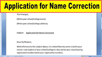 Application for name correction // How to write application letter to principal for name correction