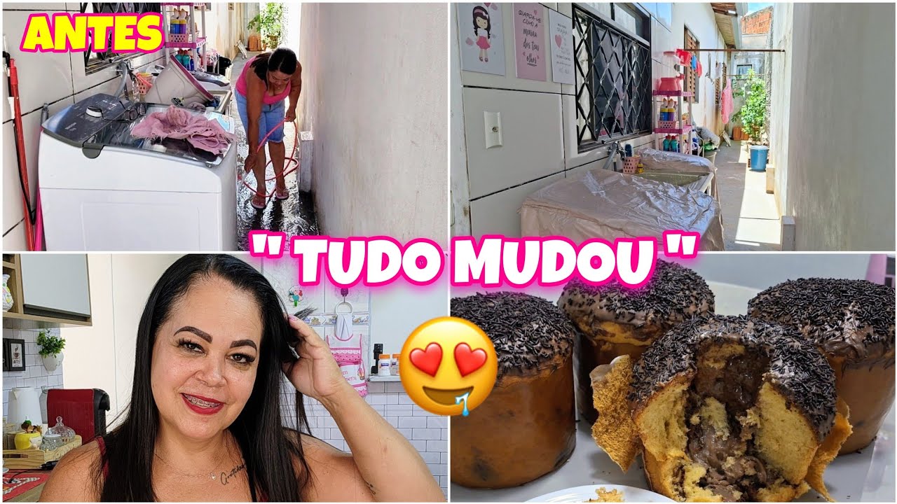 FAXINA PESADA 🧹🪣 QUINTAL e LAVANDERIA  -VISUAL NOVO  -CHOCOTONE Caseiro