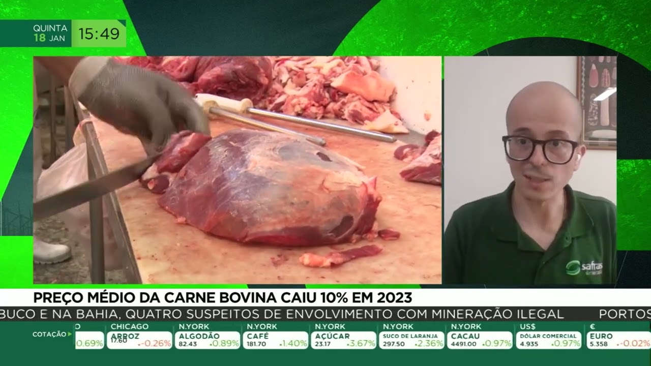 Preço médio da carne bovina caiu 10% em 2023