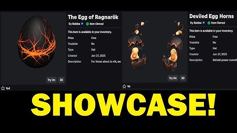 The hatch Egg of Ragnarök and the Deviled Egg Horns showcase and how to get them.