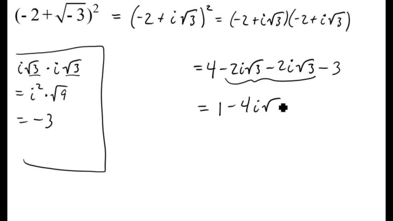 Negative Numbers Square Root