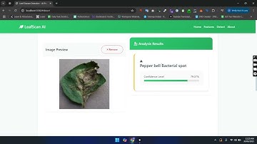 🌿 LeafScan AI | Plant Disease Detection System using Deep Learning | Final Year Project Demo 🔥