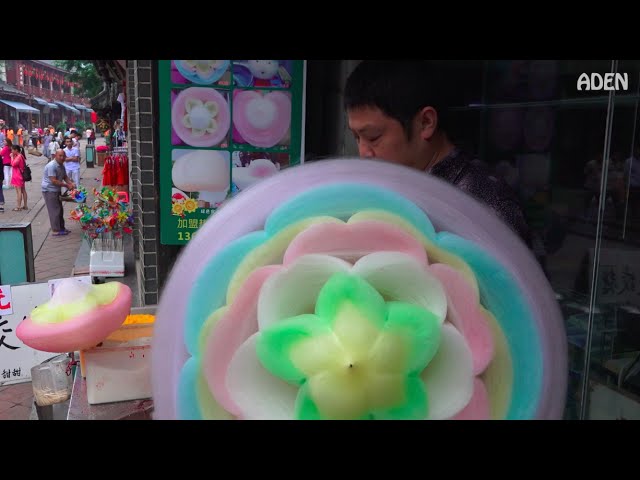Cotton Candy Flower - the biggest in the world / 綿菓子 / 솜사탕 / Zuckerwatte / Algodón de Azúcar | Aden Films