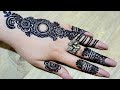 Beautiful gulf arabic khaleeji flower simple easy henna mehndi design for hands for eid,weddings