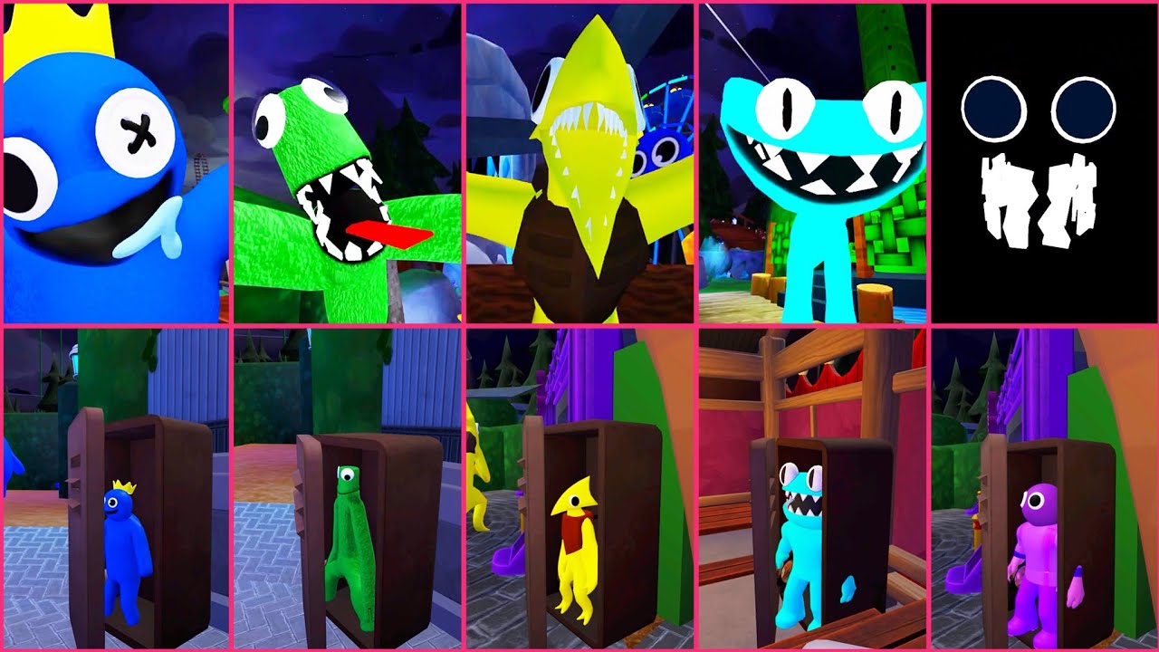 Rainbow friends fool in hide box all jumpscares | Roblox jumpscares