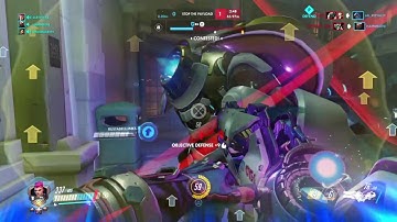 Zarya Gameplay: Blocking D.Va Bomb