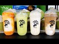 4 Flavor Coconut Milk Smoothie | Street Drink | Thai Street Food