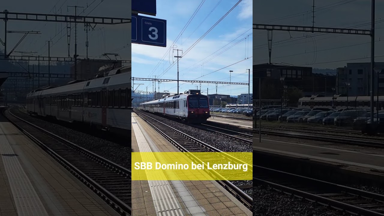SBB Domino fährt beim Bahnhof Lenzburg ab, Kanton Aargau, Schweiz 2023 / #shorts