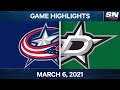 NHL Game Highlights | Blue Jackets vs. Stars – Mar. 6, 2021