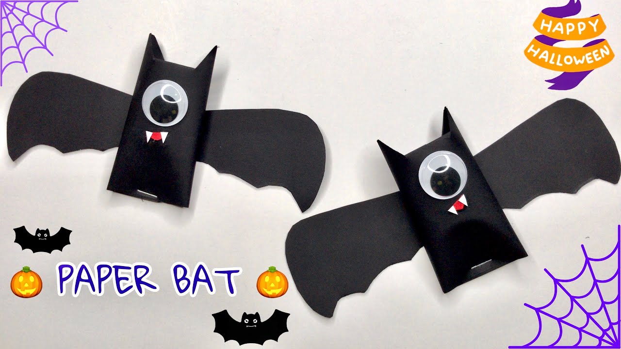 How to make 🎃 Paper Bat 🎃! DIY Halloween decorations! Super Super Easy ...