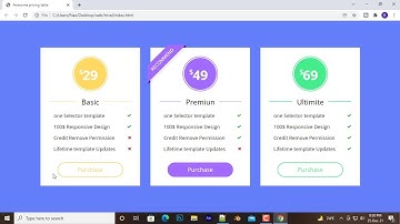 How to design a pricing table with html and css