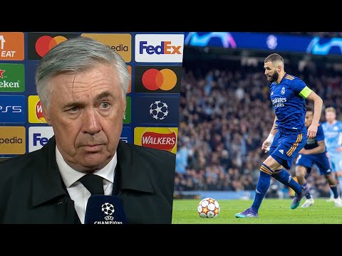 Carlo Ancelotti reacts to Karim Benzema's outrageous Panenka against Man City