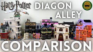 LEGO® Harry Potter Diagon Alley Comparison: 2023 Combination vs. 2011 D2C & 2018 GWP!