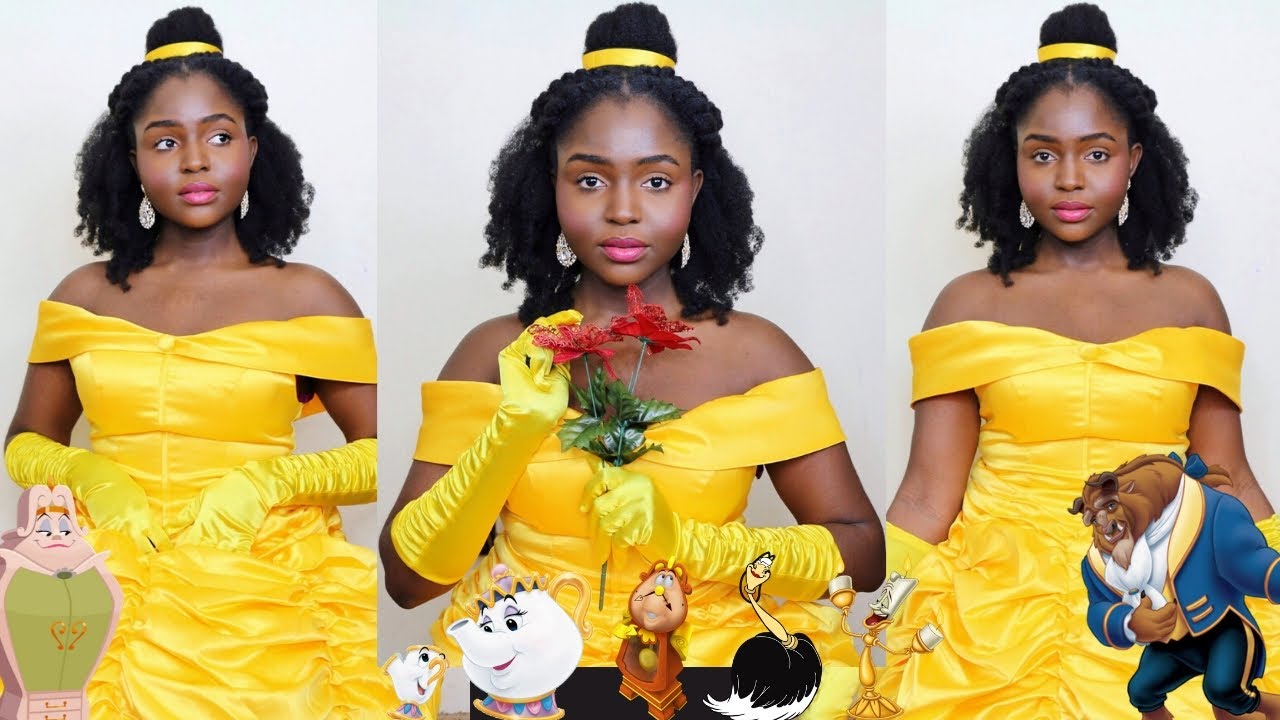 Belle Hair Tutorial On 4c Natural Hair Beauty The Beast Youtube