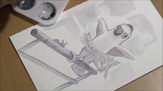 Inktober Day 20 Tread (ft. Fly Honey) | Vernedi Doodles INK: Ep. 89 | ASMR Art