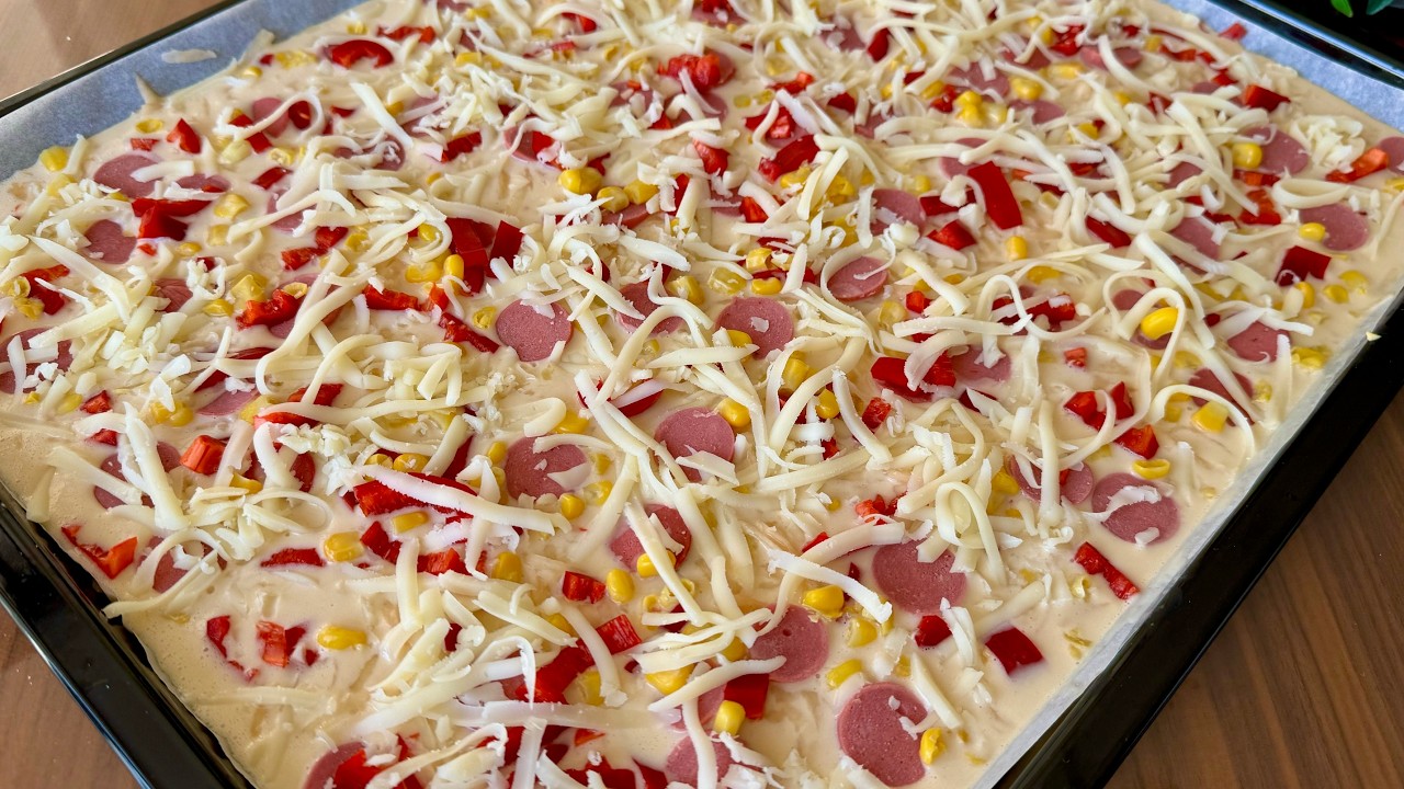 HAMUR YOĞURMADAN KREP PİZZA 🍕 En Kolay Pizza Tarifi 5 Dakikada Hazırla Fırına At😍🤌🏼Çiçekintarifleri