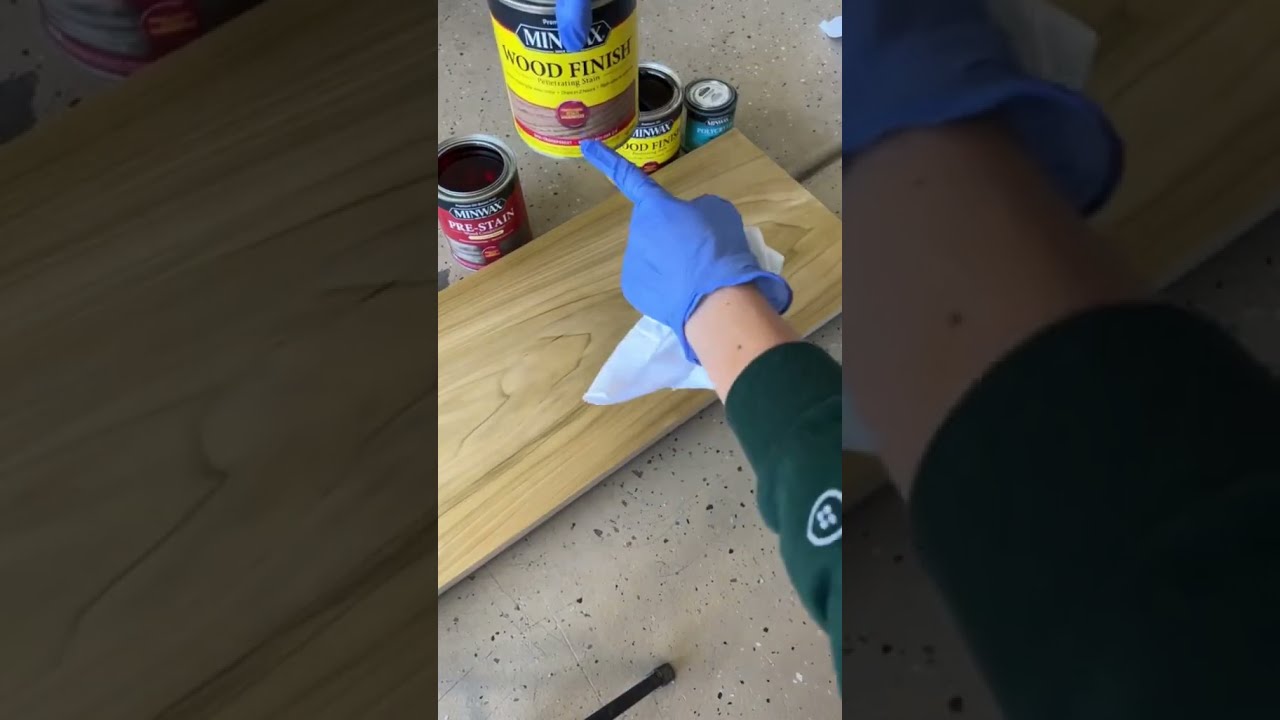 DIY How To Stain Wood Layering 2 Colors Diy Howto Diyprojects Diytutorial Shorts Woodstain
